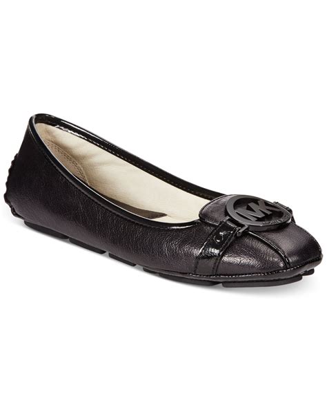 michael kors black leather flat|michael kors denim flats.